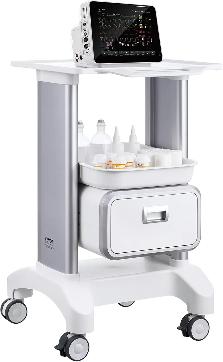 Medical Lab Ultrasound - Medical Trolley Storage Cart with Removable