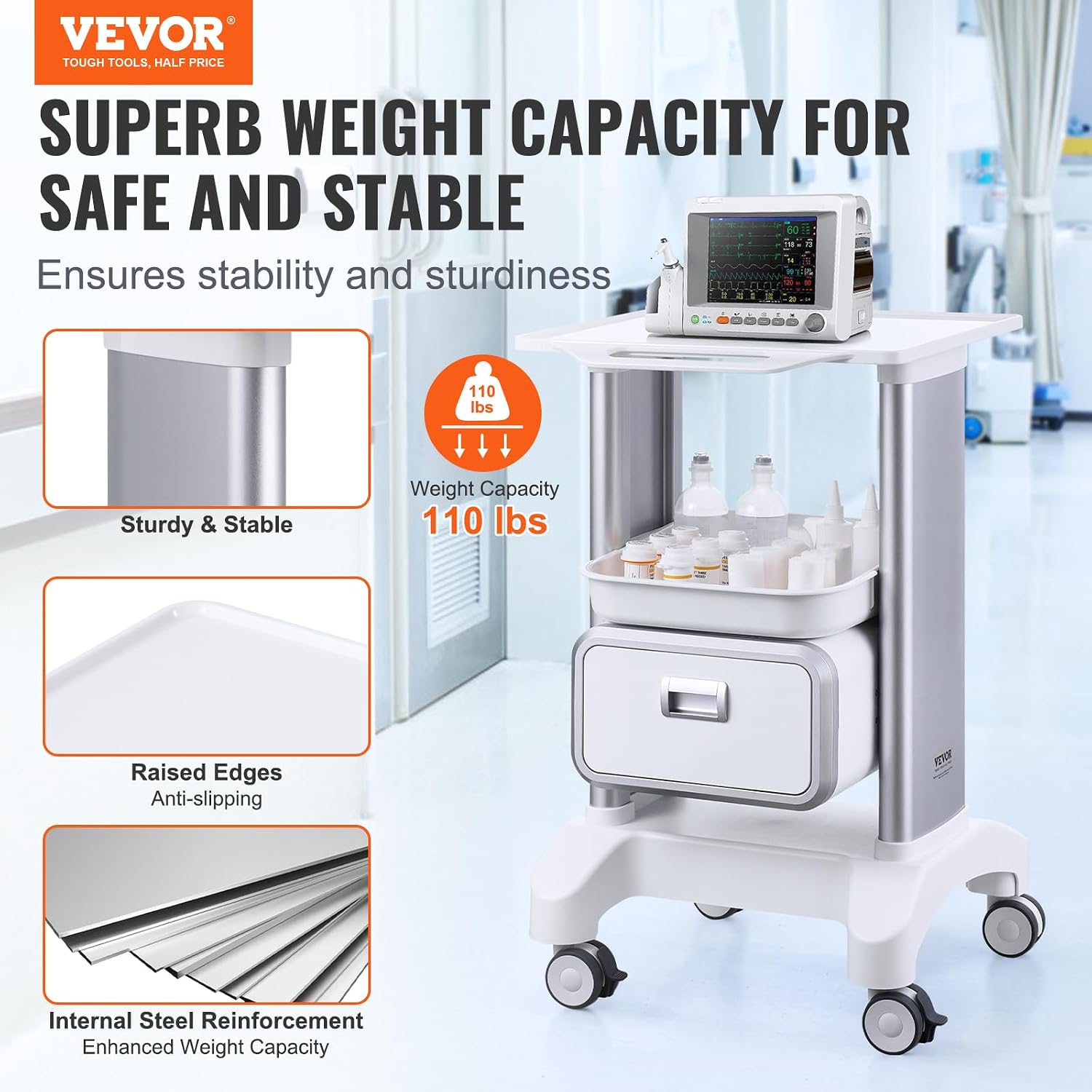 Medical Trolley Storage Cart w - Medical Lab Ultrasound recension och pris
