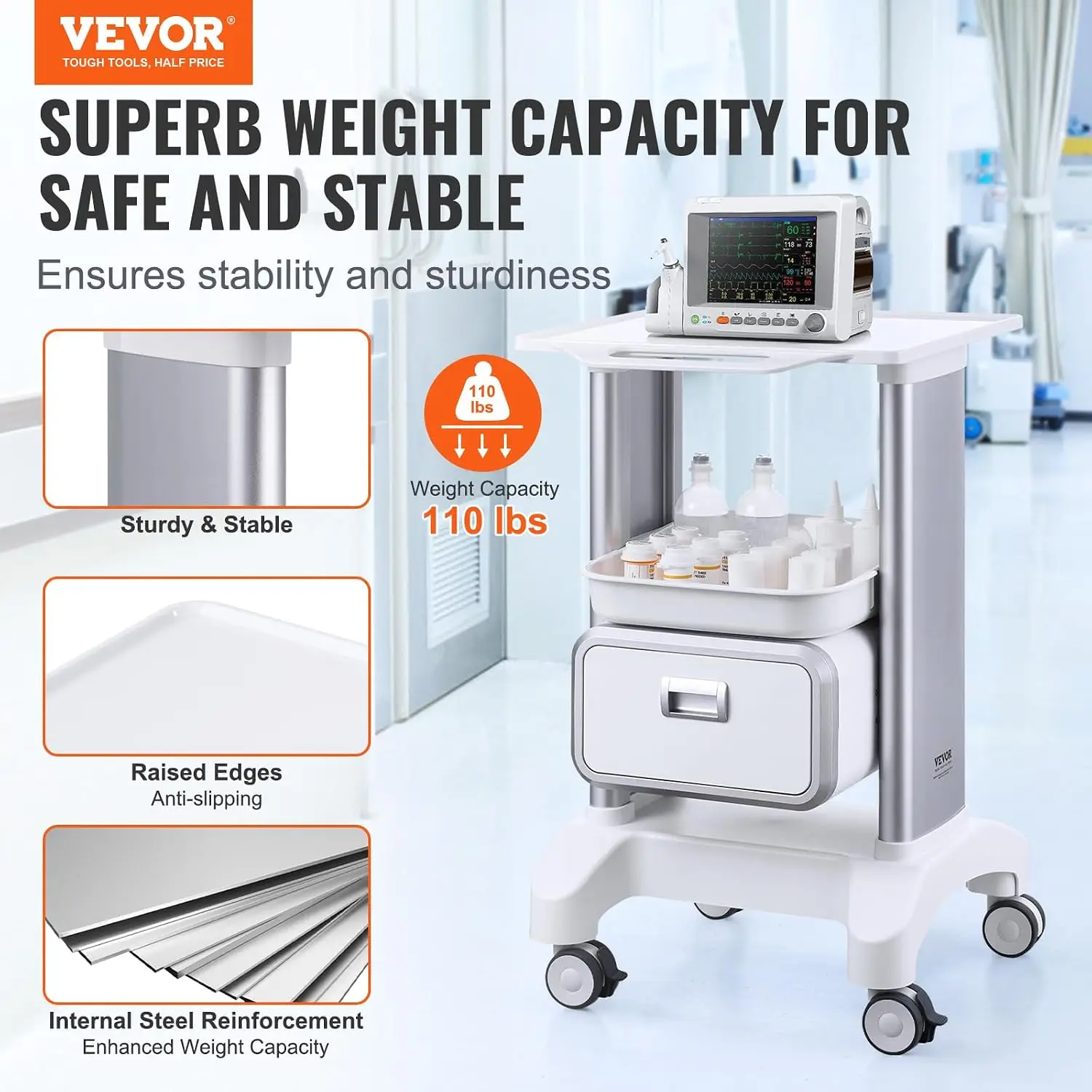 Medical Trolley Storage Cart w - Medical Lab Ultrasound recension och pris